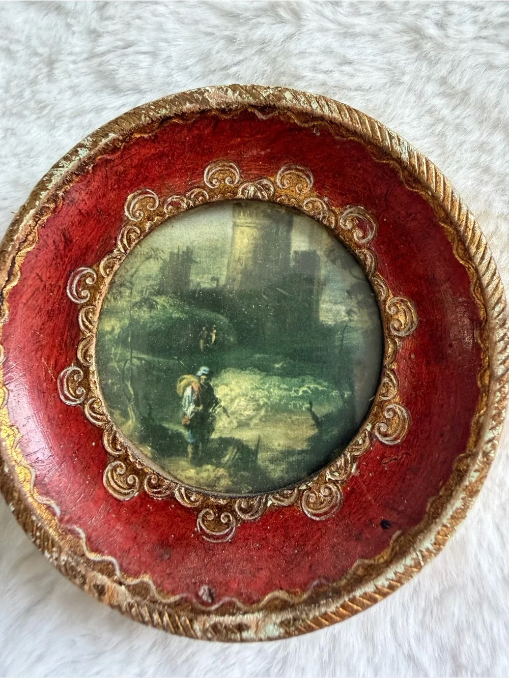 Set of 4 Vintage Italian Florentine Prints & Gold Renoir Wall Art